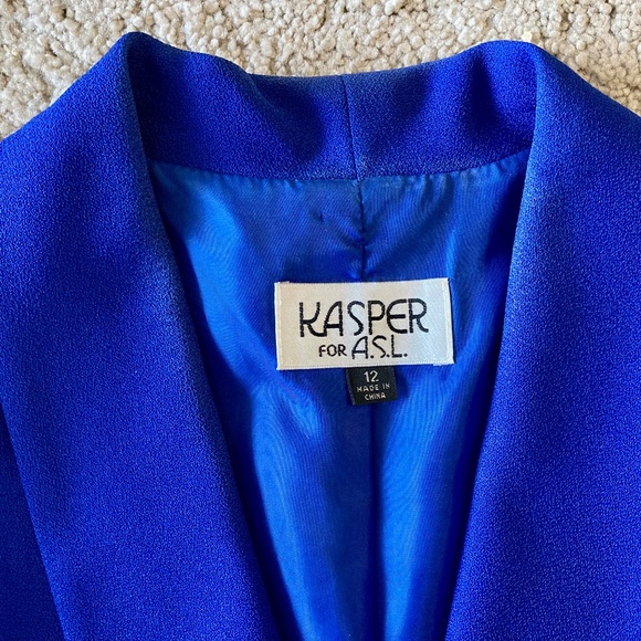 Vintage Kasper dress Royal Blue LIKE NEW - Picture 9 of 10